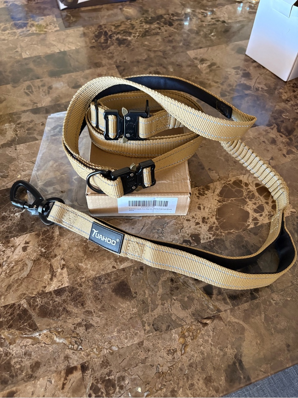 TUAHOO NWT Heavy Duty Hands Free Dog Leash up to 200 lbs Shock absorber 6.3-9.7F